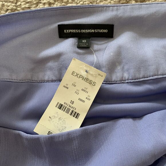 EXPRESS Design Studio Purple Silk Chiffon Bubble Hem Skirt Women’s Size 10 NWT - Picture 4 of 12